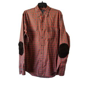 VTG Polo Ralph Lauren Shirt Men Medium Check Elbow Patch Button Up 90s Hong Kong